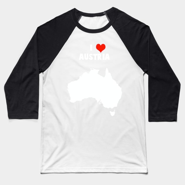 I Love Australia Mixed Up Map Baseball T-Shirt by bullshirter